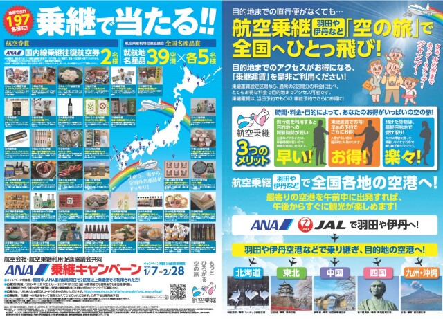 「ANA・航空乗継利用促進協議会共同　乗継キャンペーン」のご案内イメージ